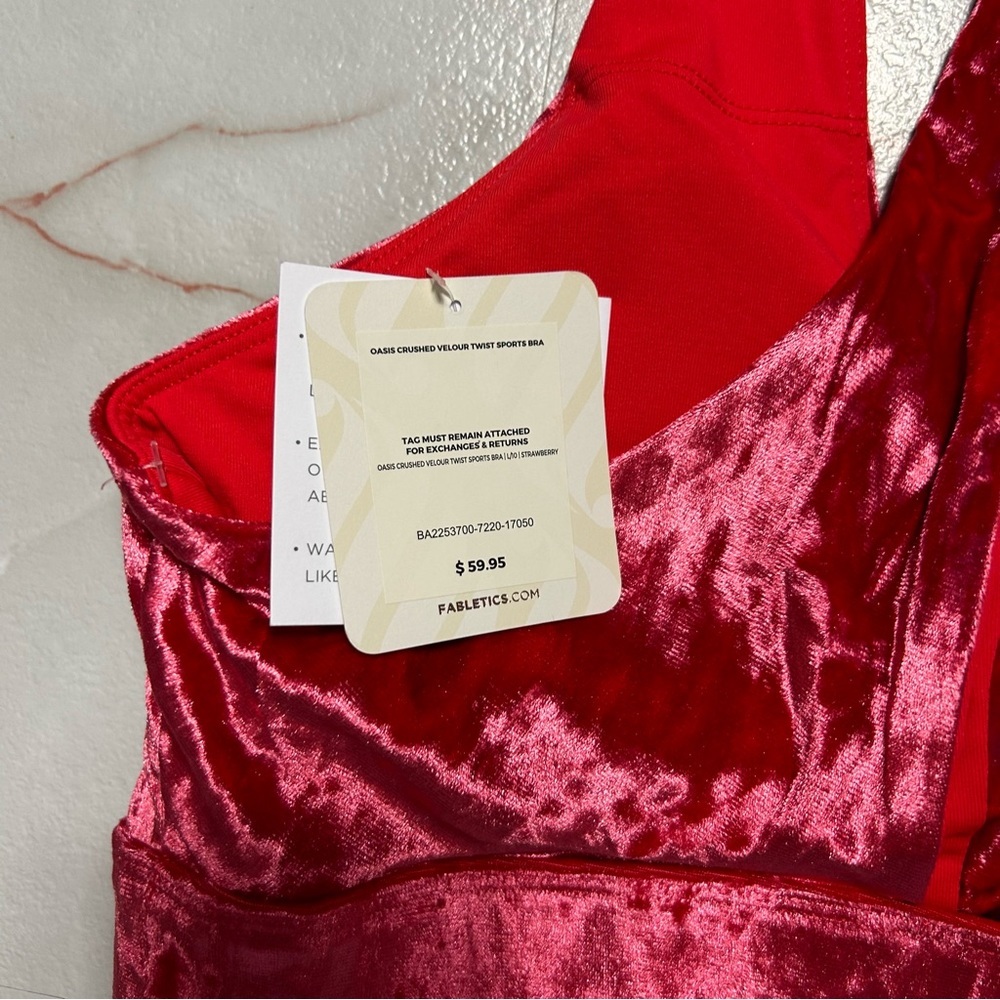Fabletics Red Velvet Sports Bra - Picture 9 of 9